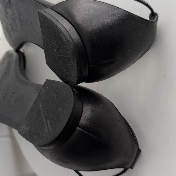 Saint Laurent Paris Leather Studded Ankle Strap Flats - Picture 7 of 8